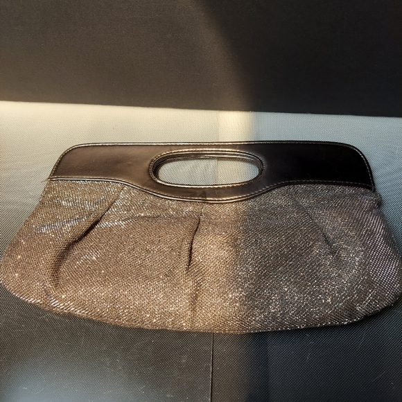 B.bag bronze glitter candy clutch bag 12in x7in - Picture 1 of 5
